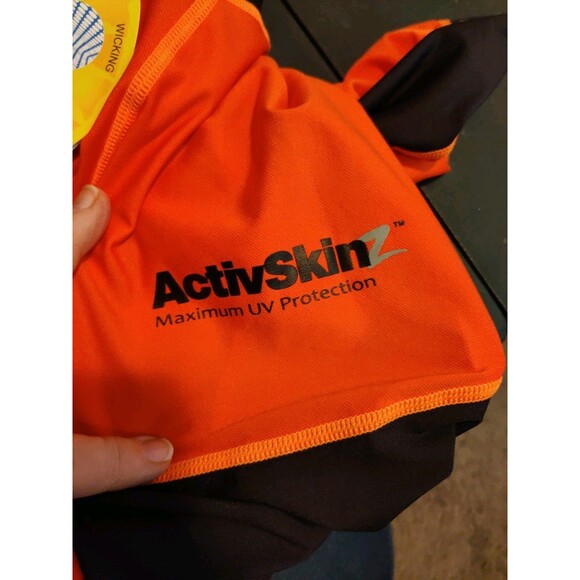 ACTIVSKIN MAXIMUM UV PROTECTION Swim Hike SHIRT Orange SIZE M NWT! Rash Guard - Picture 2 of 7